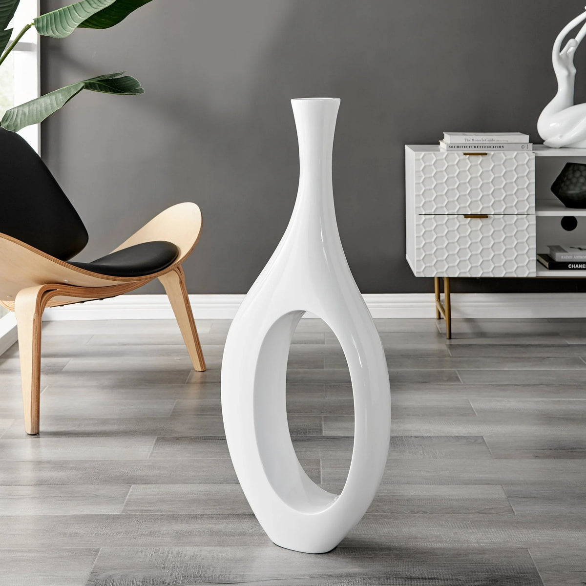 Vases - Trombone Large White Vase