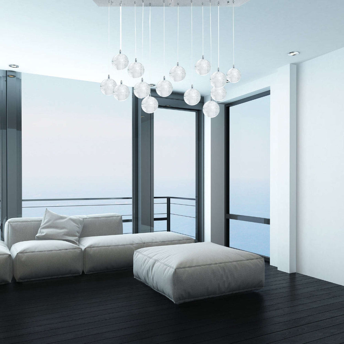 Crystal Rectangular Chandelier for Living Room