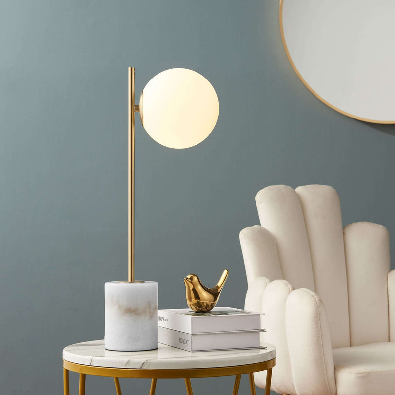 Finesse Decor Anechdoche Gold and White Table Lamp