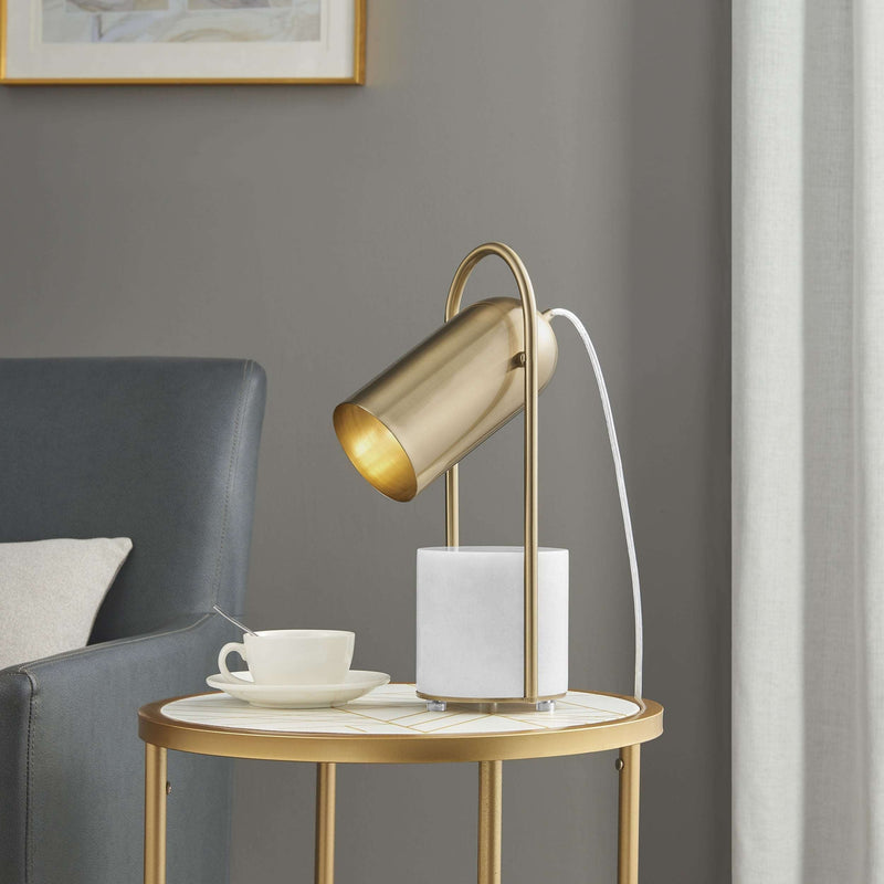Chrysalism Gold & Marble Modern Table Lamp