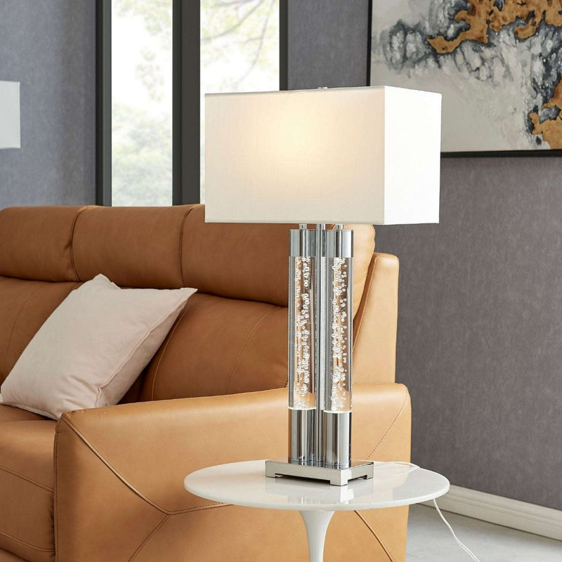 Finesse Decor Acrylic Table Lamp in Chrome