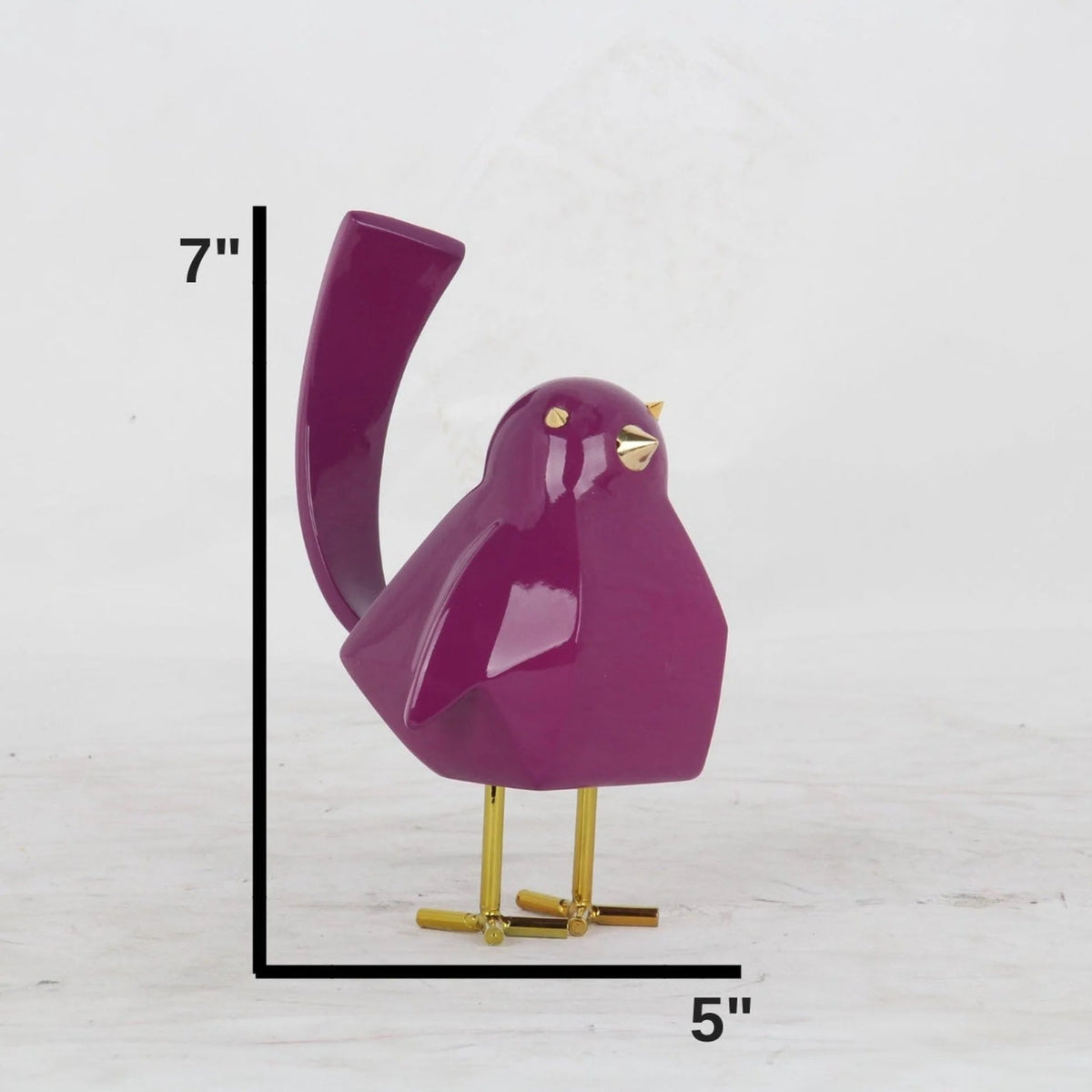 Bird Sculpture in Purple / Figurine / Decorative Object