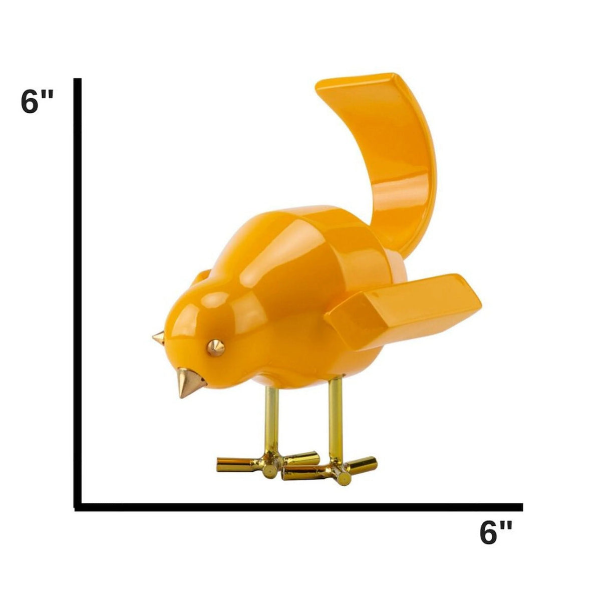 Bird Sculpture in Yellow / Figurines / Decorative Objects