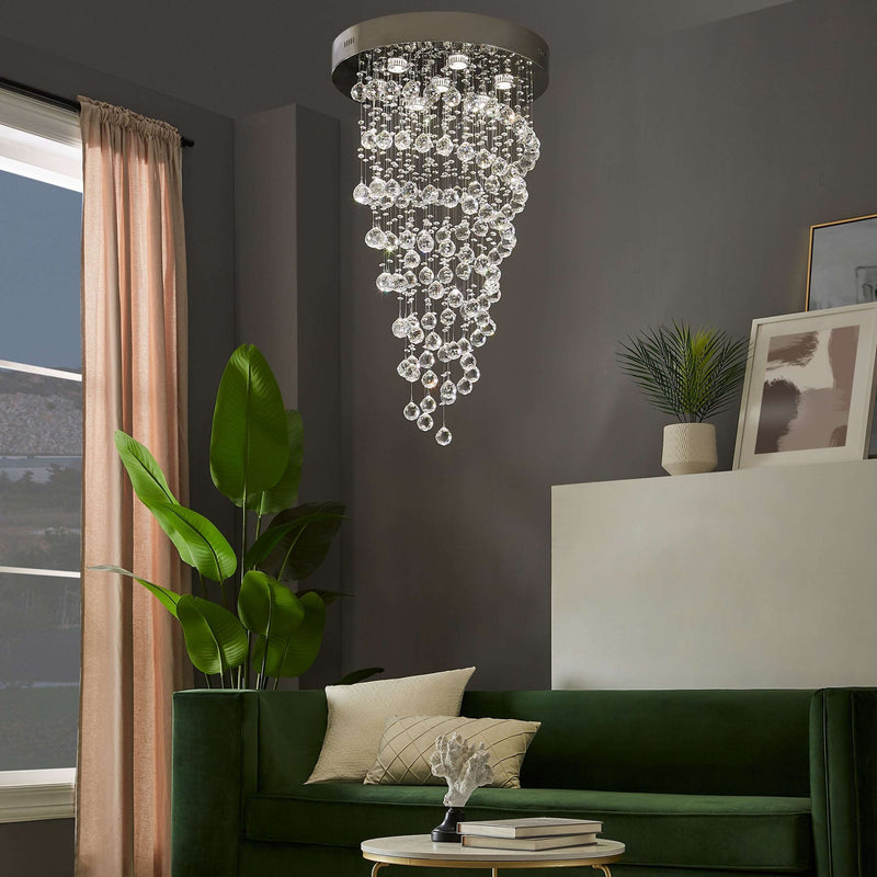 Finesse Decor Crystal Chandelier Double Helix with 7 Light