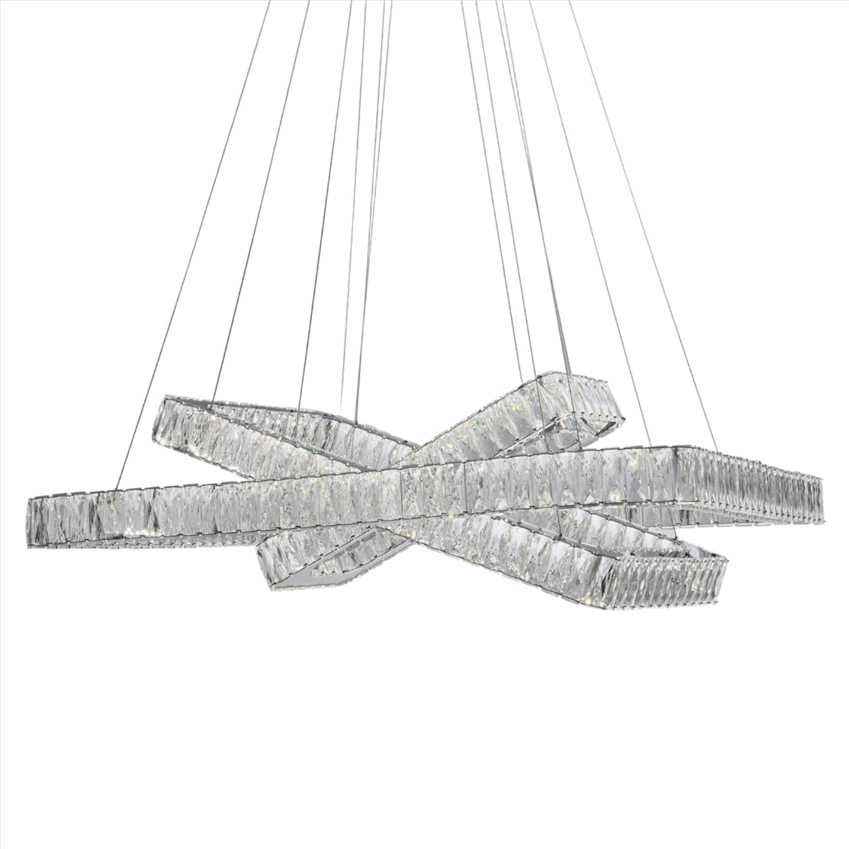 Crystal Elegance LED Rectangular Chandelier / Ceiling Light Fixture