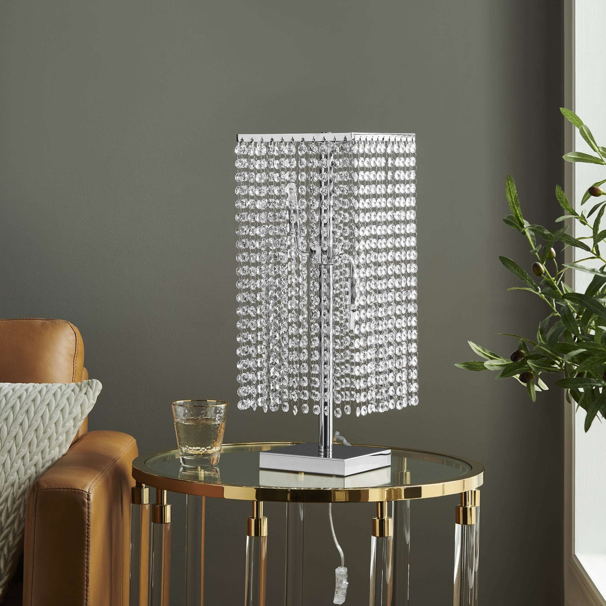 Finesse Decor Crystal Strands Table Lamp / 2 Light