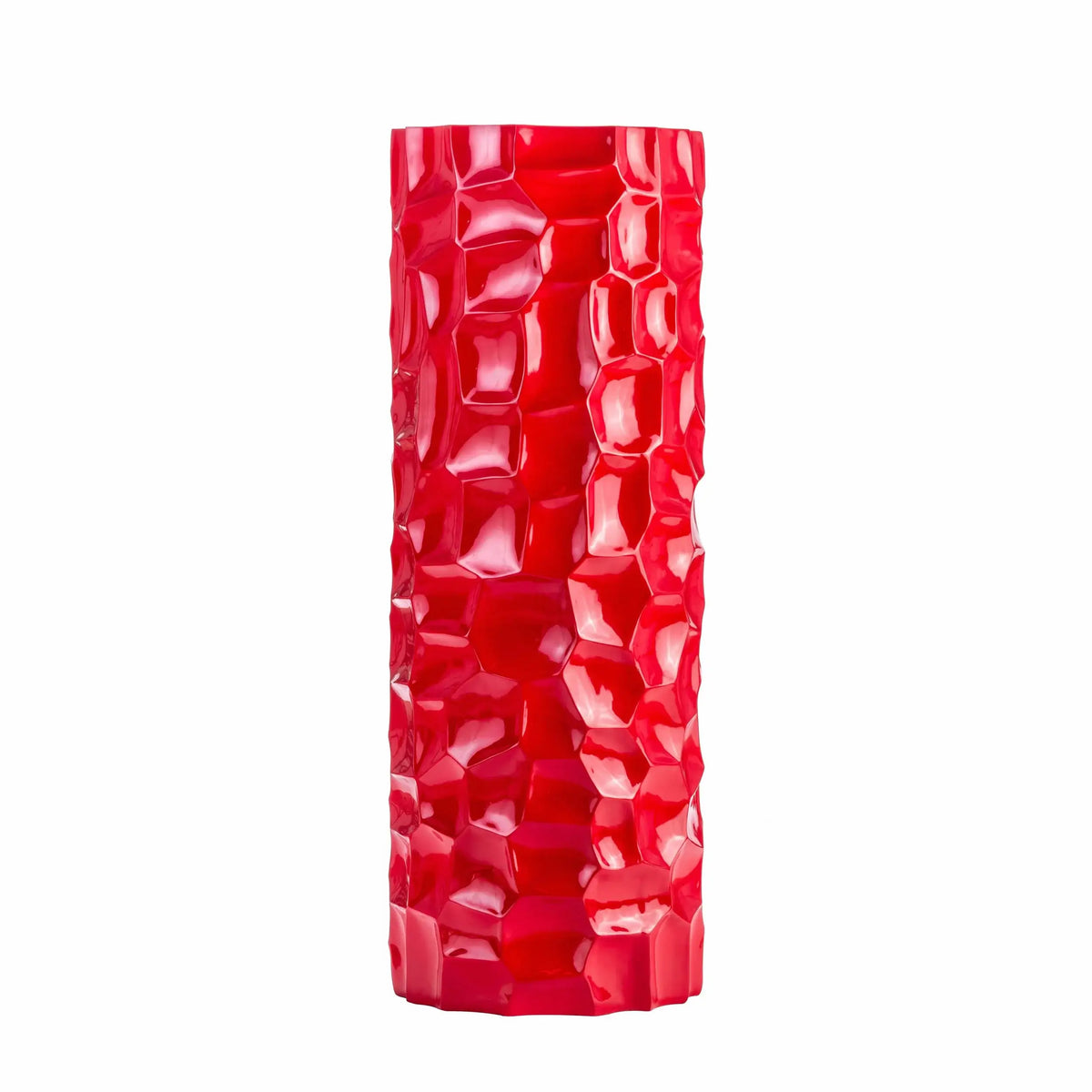 Honeycomb Textured 36" Vase in Red