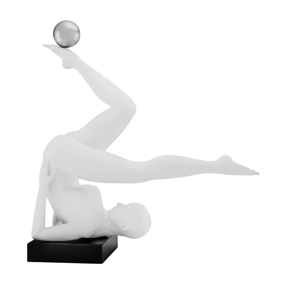 Emma Doll Sculpture / Matte White and Steel