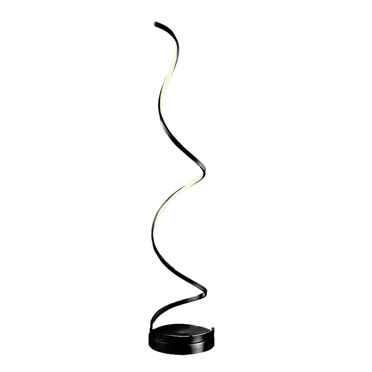Modern Spiral 61-Inch Dimmable LED Floor Lamp in Black