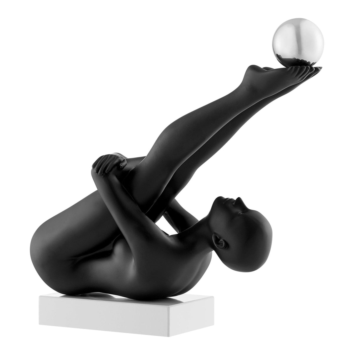 Francine Doll Sculpture / Matte Black and Steel