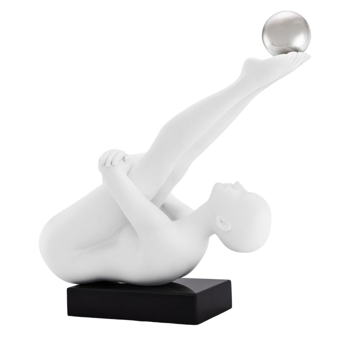 Francine Doll Sculpture in Matte White & Steel / Modern Decor