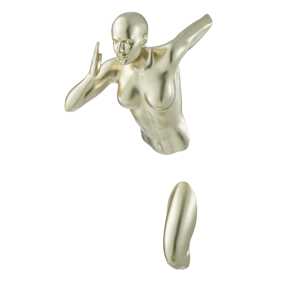Runner Woman Wall Sculpture / Gold / 20"