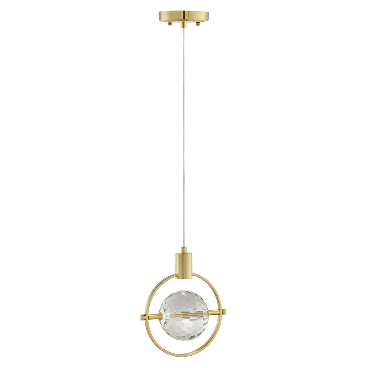 Hollywood Gold Circle 1 Light Pendant | Hanging Light Fixture