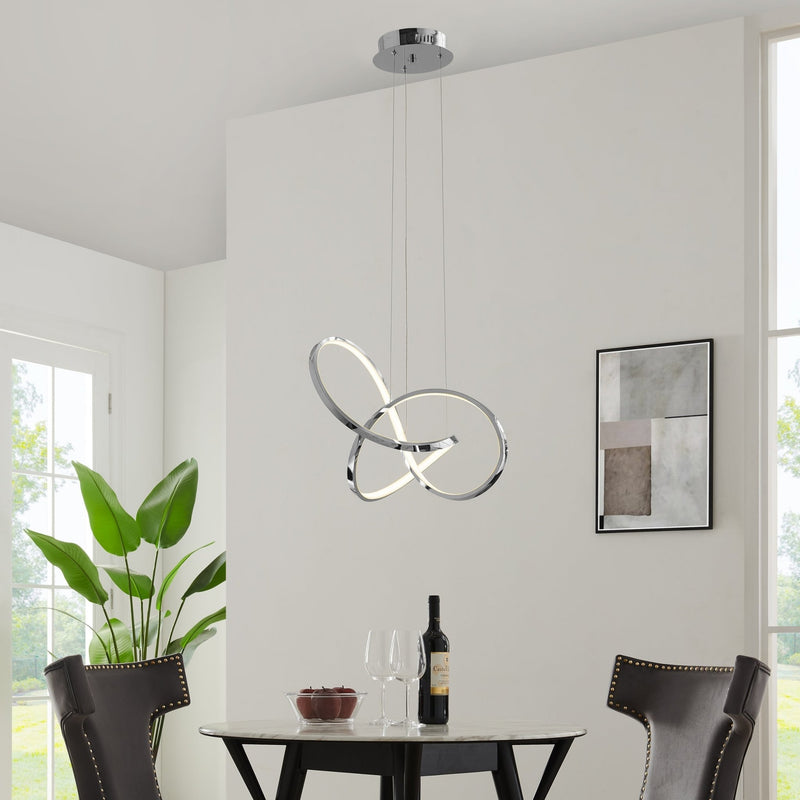 Knotted LED Dimmable Chandelier / Chrome