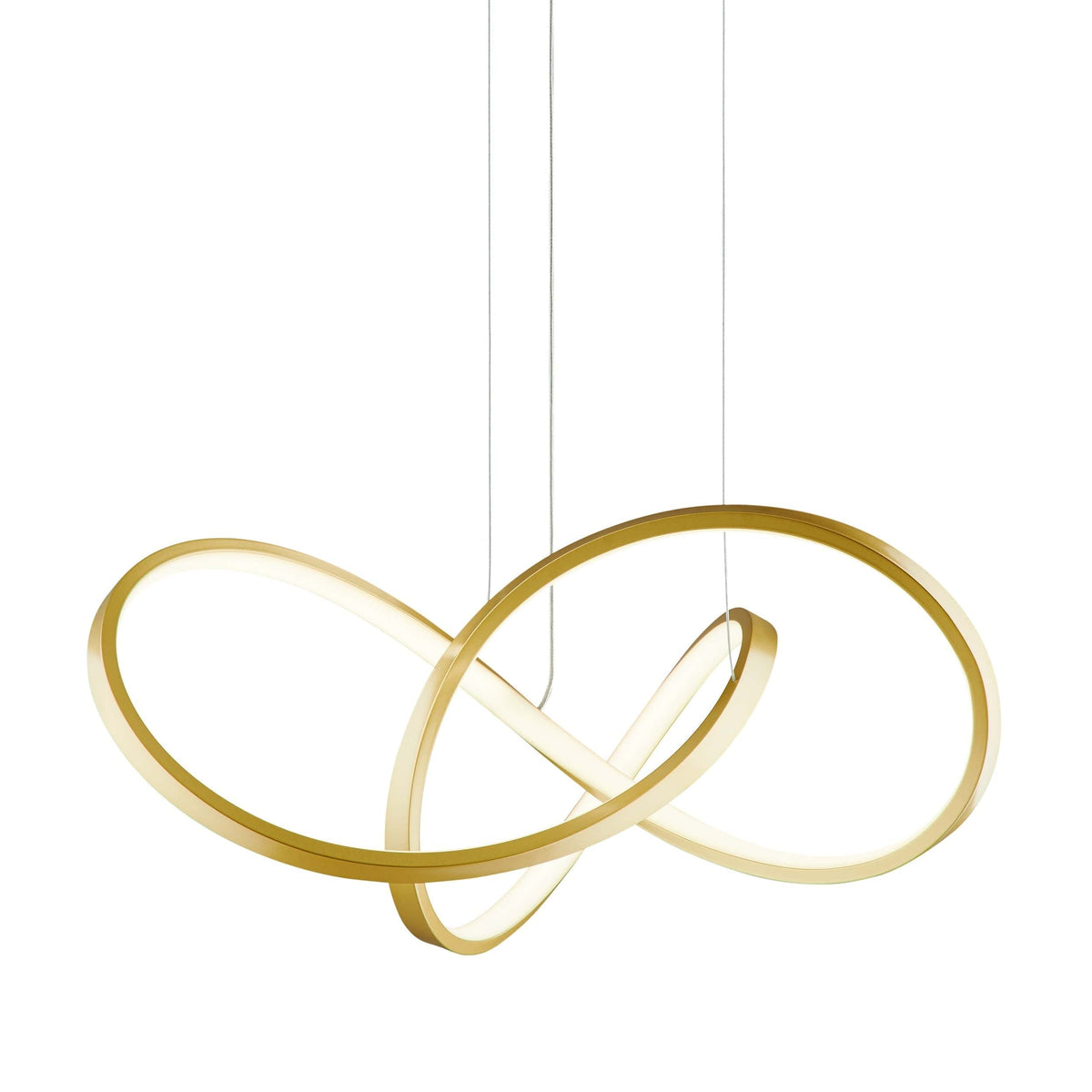 Knotted LED Sandy Gold Chandelier | Hanging Fixture