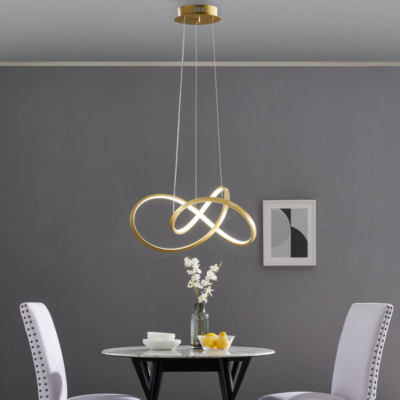 Finesse Decor Knotted LED Sandy Gold Chandelier