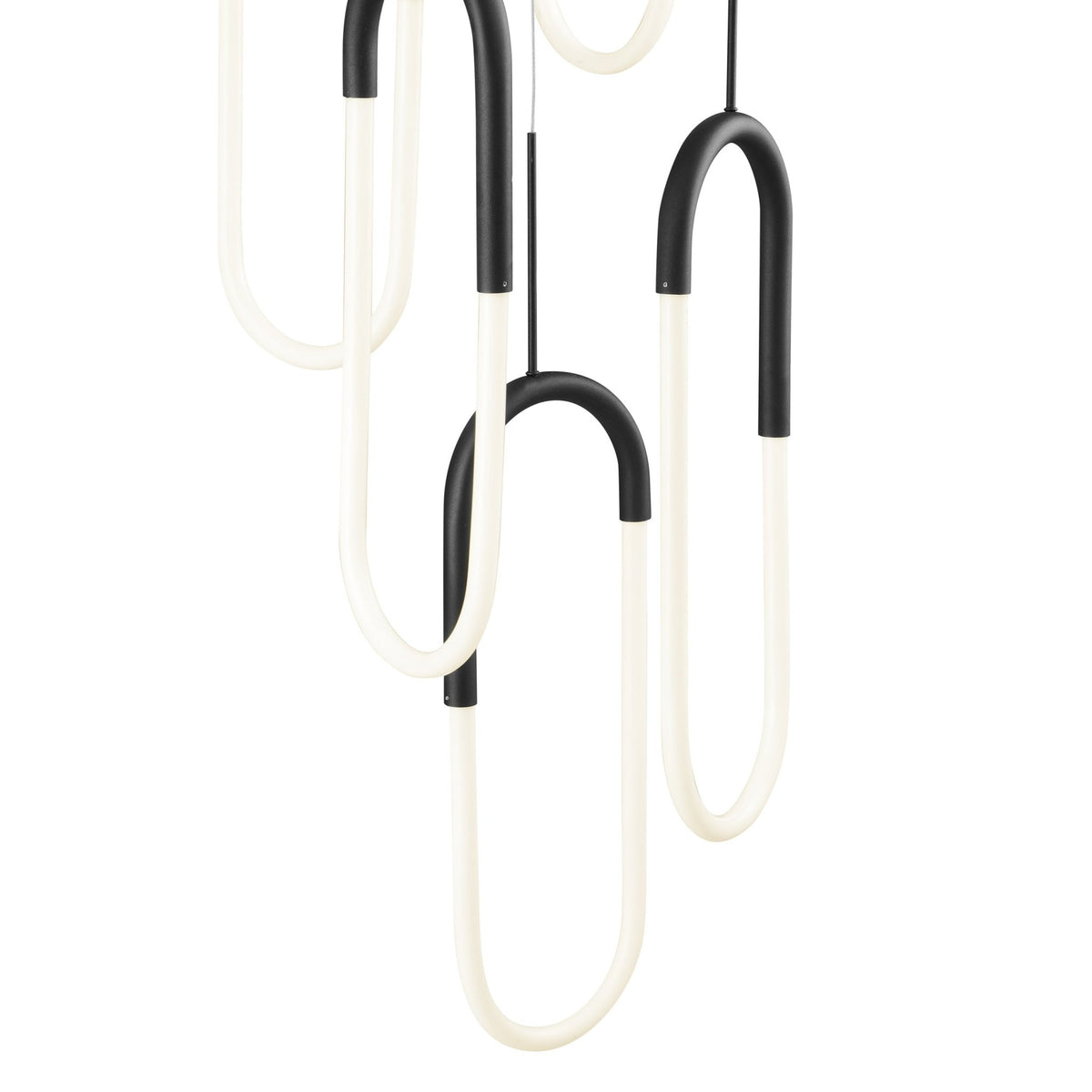 Five Clips LED Black Chandelier | Hanging Light Fixture