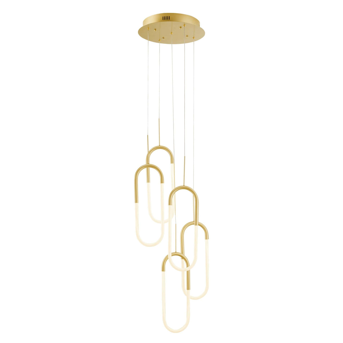 Five Clips LED Sandy Gold Chandelier | Modern Pendant Lighting