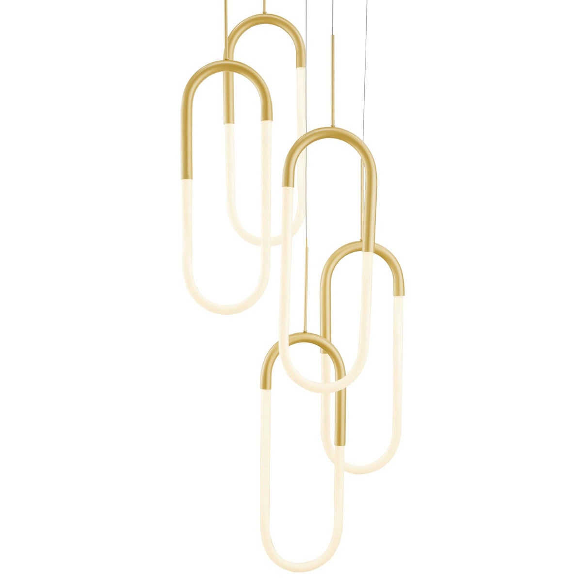 Finesse Decor Five Clips LED Sandy Gold Chandelier | Modern Lighting