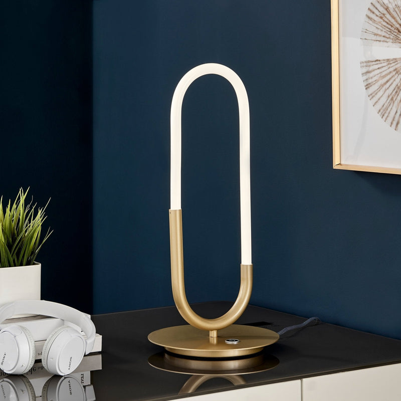 Finesse Decor LED Single Clip Table Lamp / Sandy Gold