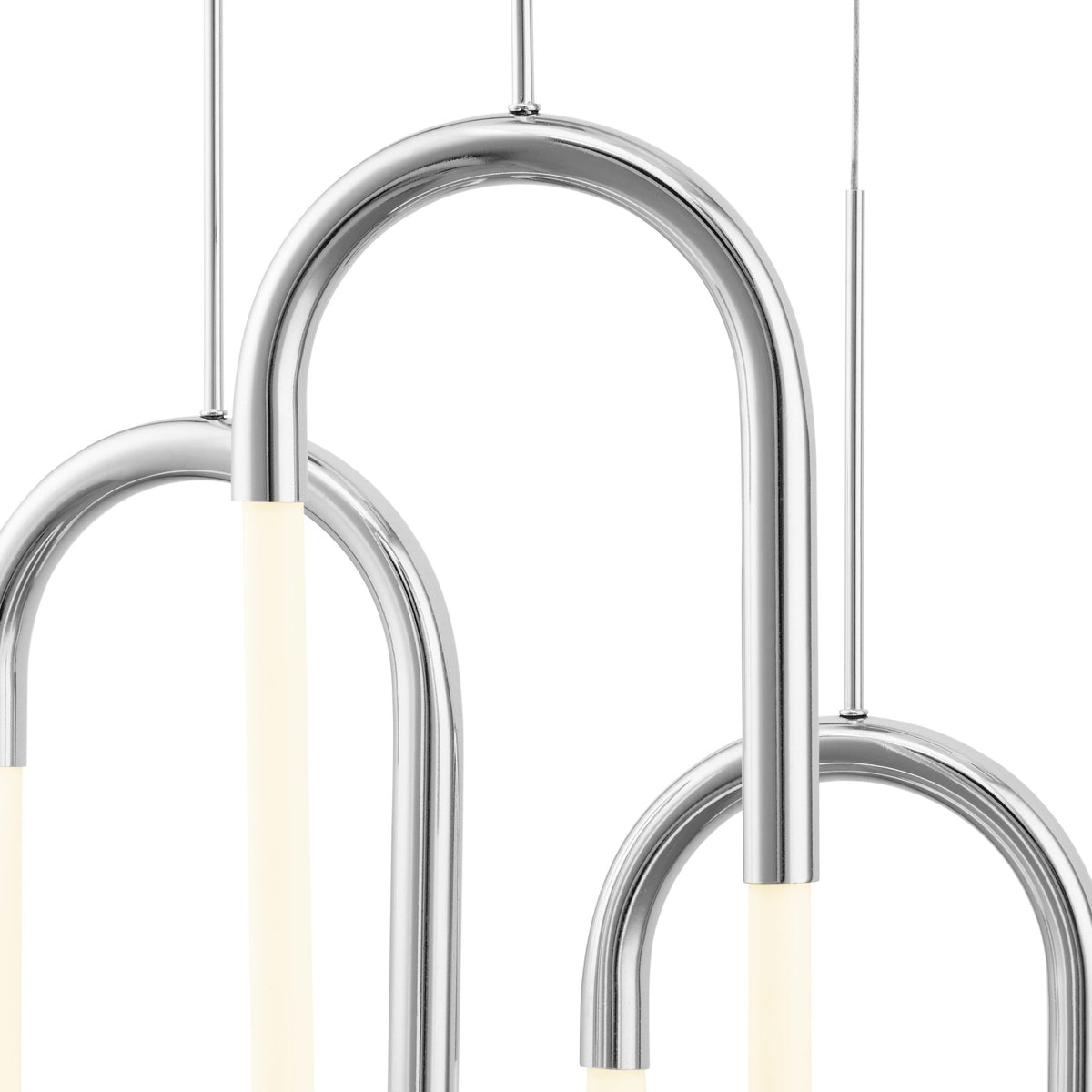 Finesse Decor Three Clips LED Chrome Silver Chandelier