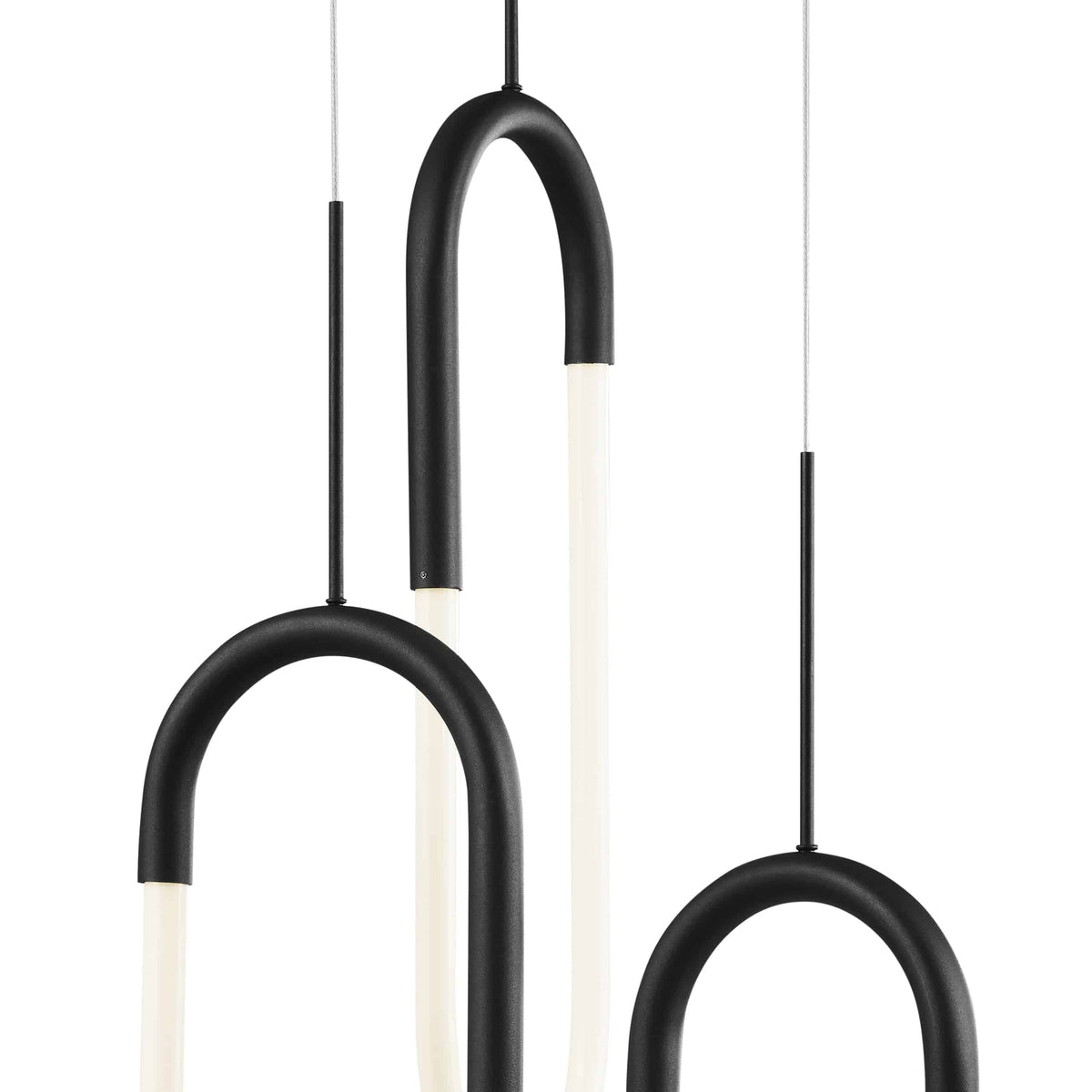 Finesse Decor Three Clips LED Black Chandelier | Modern Lighting