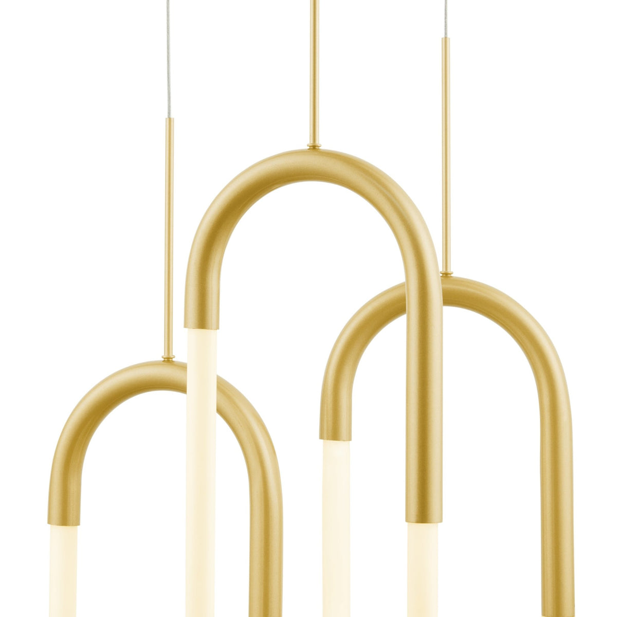 LED Three Clips Chandelier / Sandy Gold / Modern Pendant Lighting