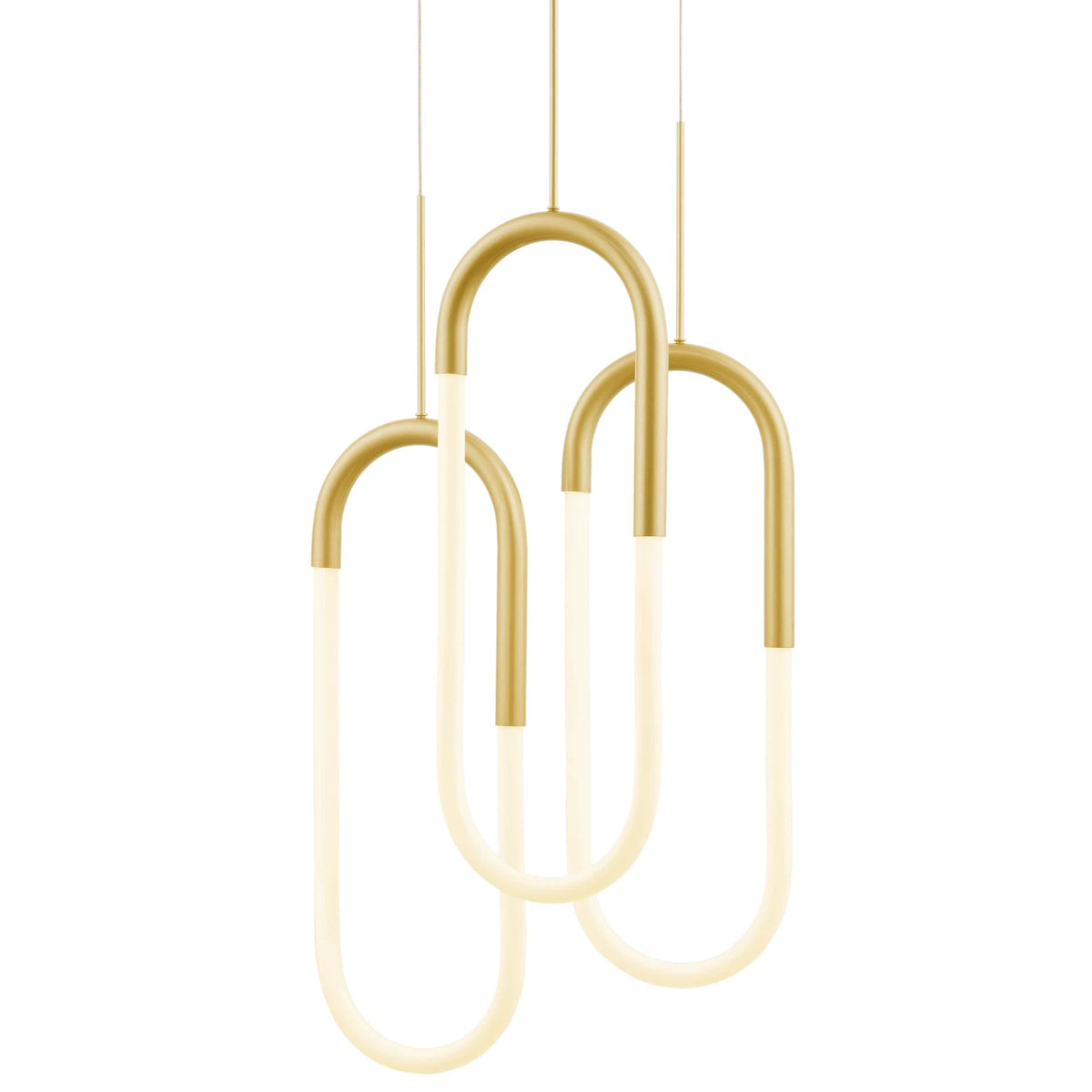 Three Clips LED Sandy Gold Chandelier | Modern Lighting