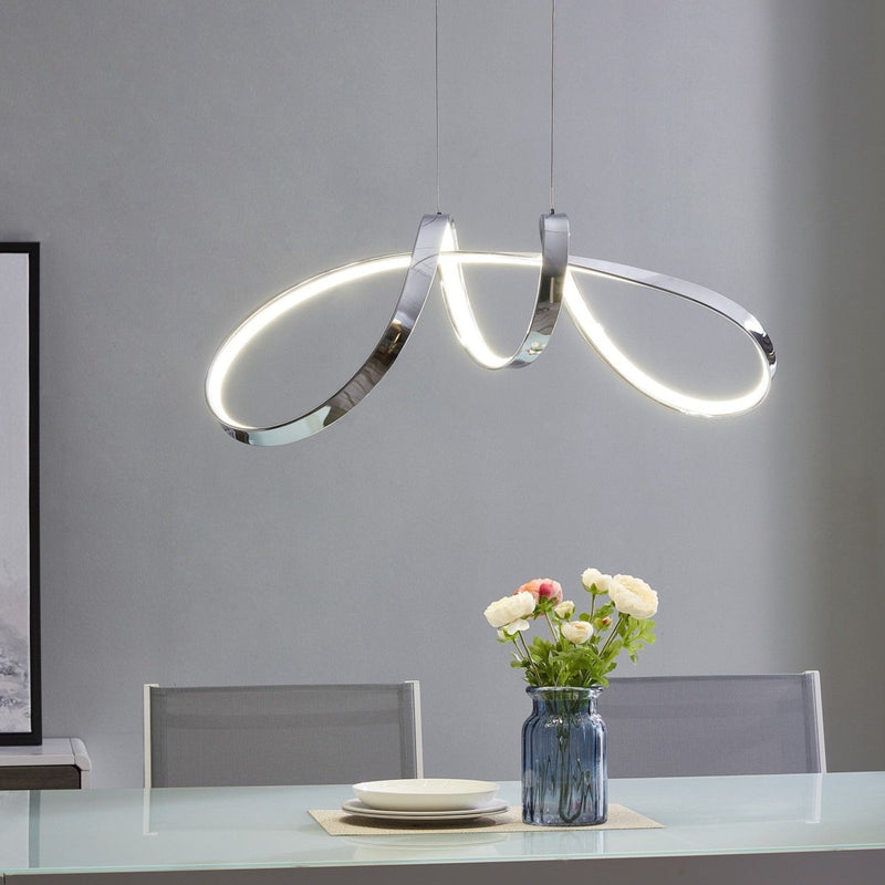 Finesse Decor Lisbon LED Chrome Chandelier for Dining Room