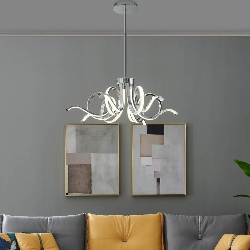 Magnolia LED Chrome Chandelier | Hanging Fixture