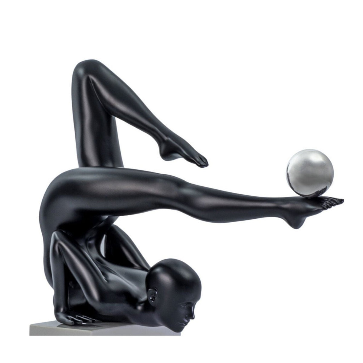 Margaux Doll Sculpture / Matte Black and Steel