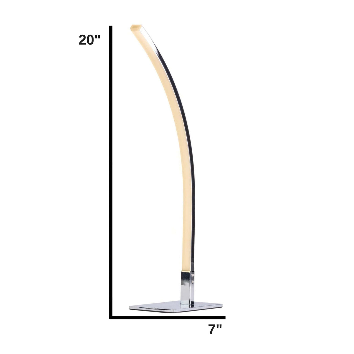 Modern LED Arc Design Table Lamp Dimensions