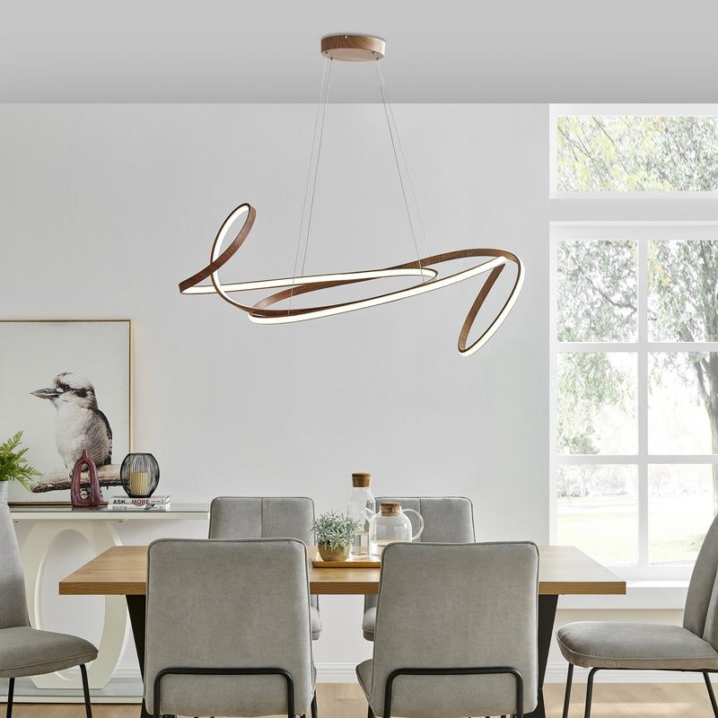 Moscow LED Modern Chandelier / Light Wood