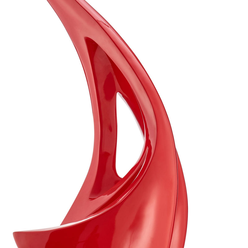 Finesse Decor Red Sail Modern Sculpture With White Stand