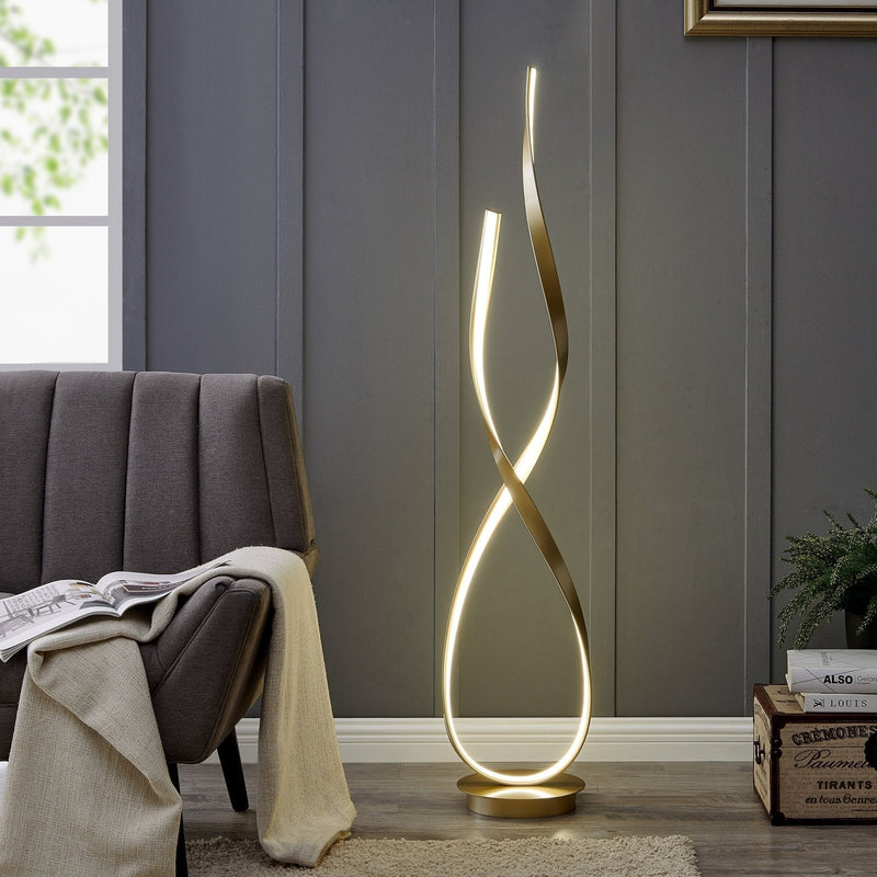 Sandy Gold Vienna LED 55" Tall Floor Lamp // Dimmable
