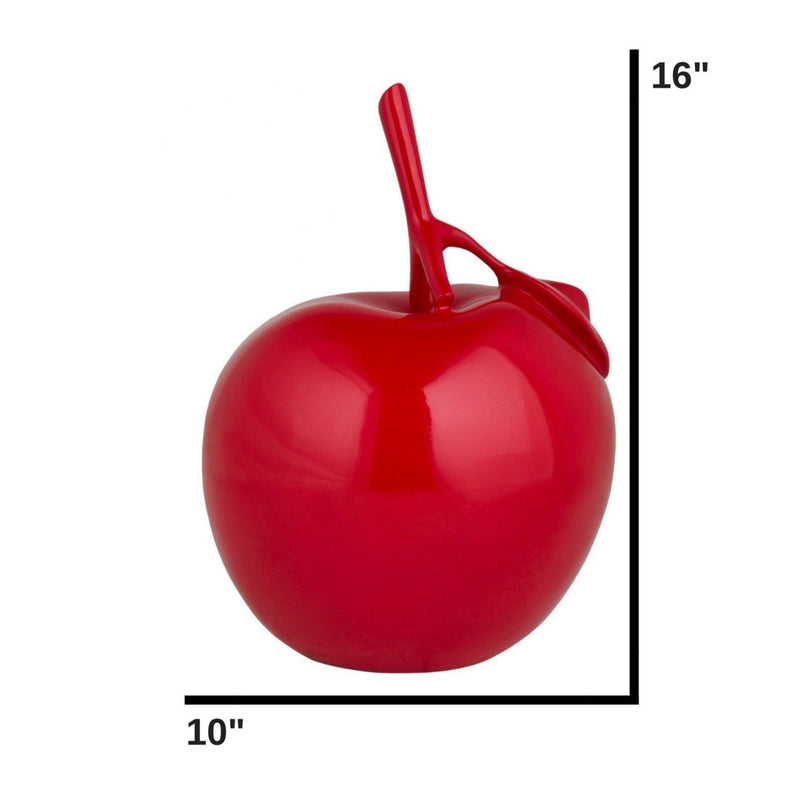 Finesse Decor Apple Sculpture Solid Color in Red
