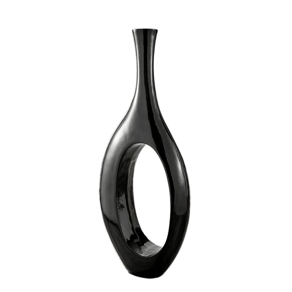 Trombone Black Large Vase