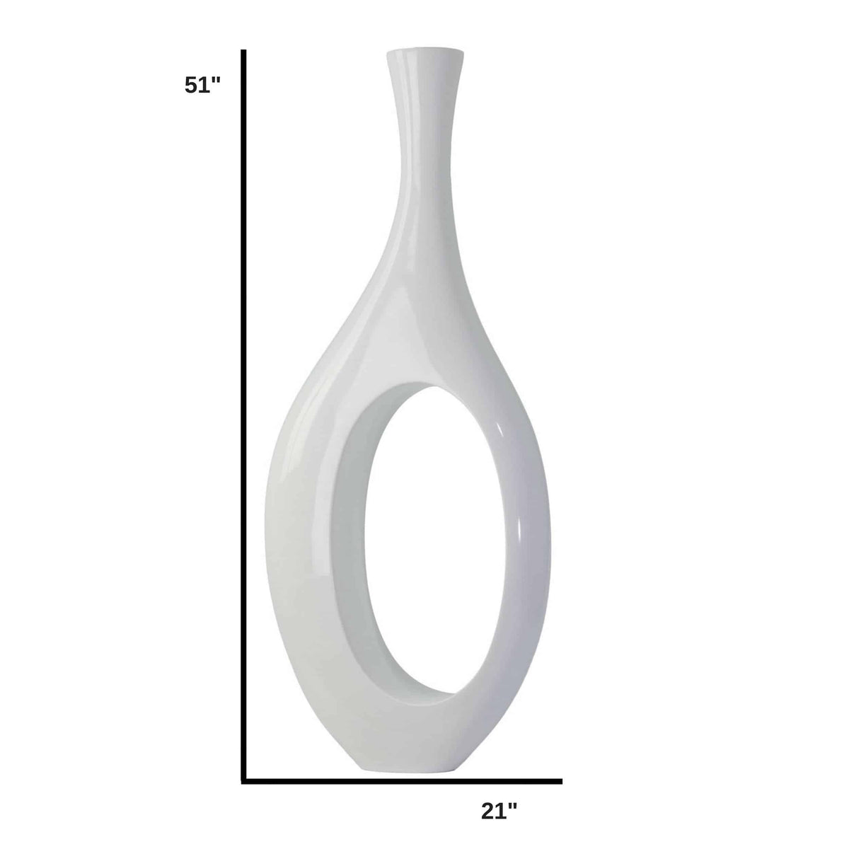 Finesse Decor Trombone White Large Vase
