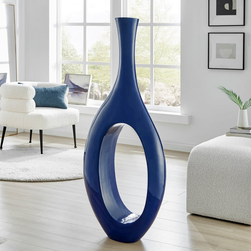 Trombone Vase in Navy Blue / Small