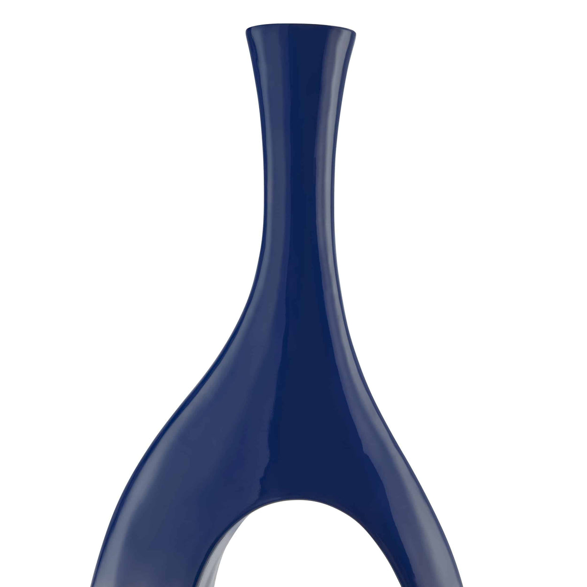 Trombone Modern Vase in Navy Blue / Small
