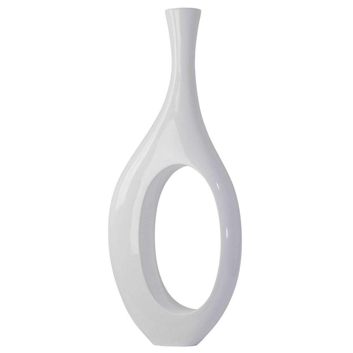 Finesse Decor Trombone Vase in White / Small