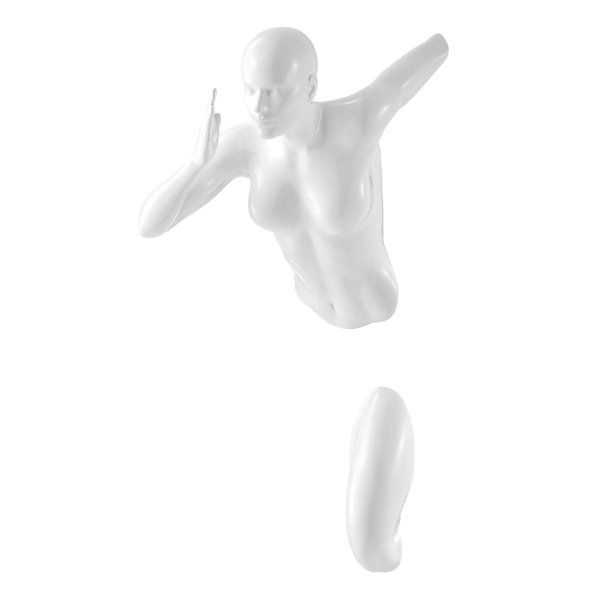 Wall Runner Woman Sculpture / White / 20"