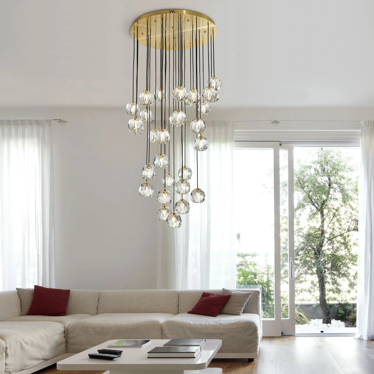 30"D Strayhorn Modern Chandelier Gold 30 Light 