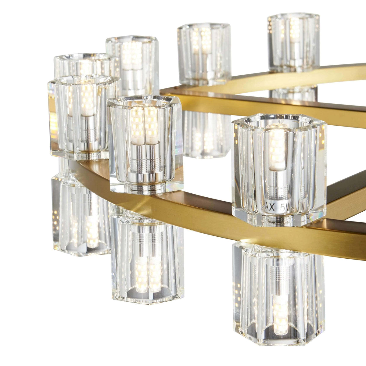 Finesse Decor Anderson 36" Crystal and Gold Chandelier