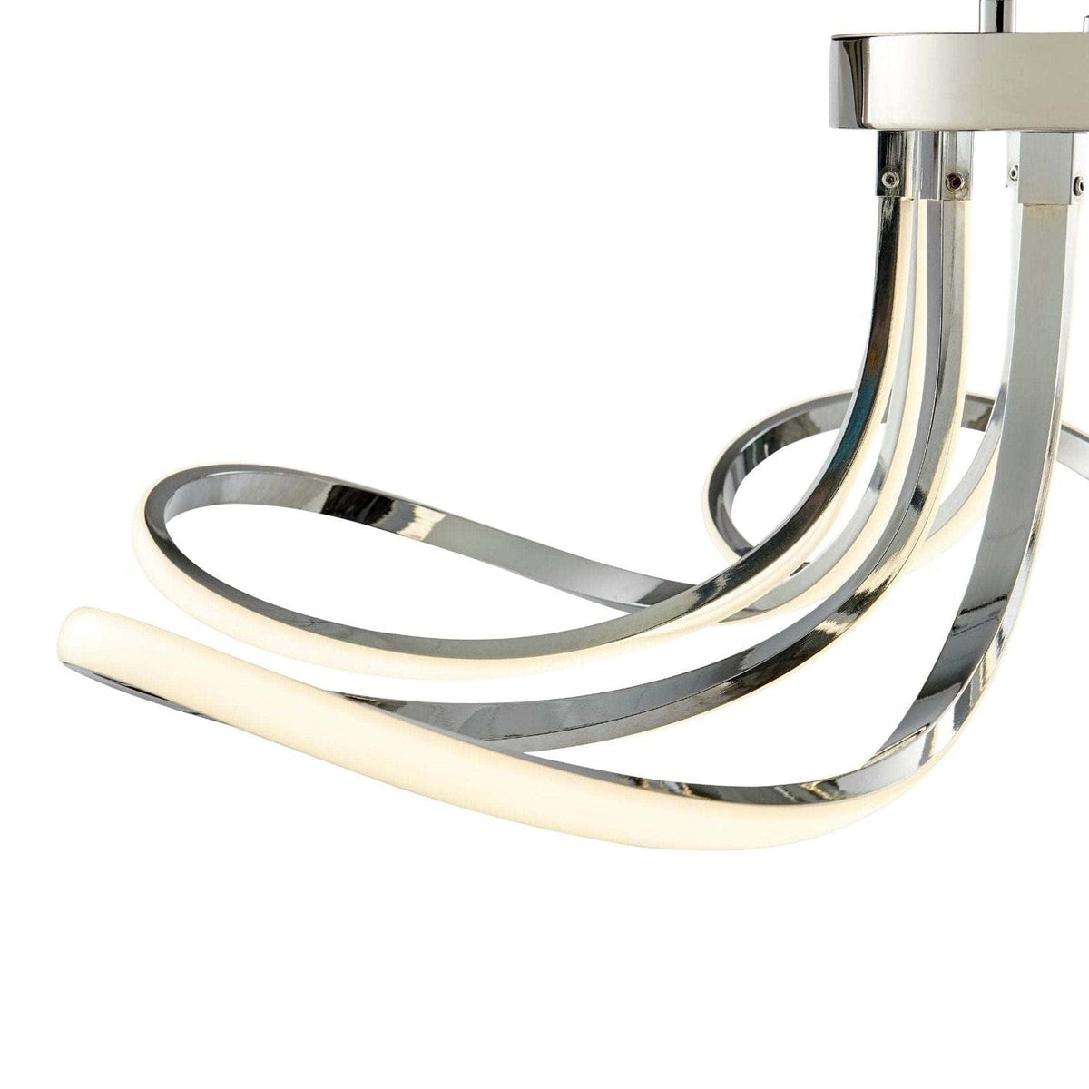 6 Petal Flower LED Strip Chandelier // Chrome and Dimmable
