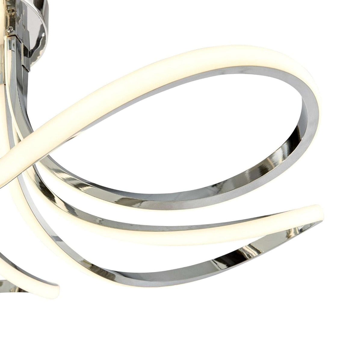 6 Petal Flower LED Strip Chandelier // Chrome and Dimmable
