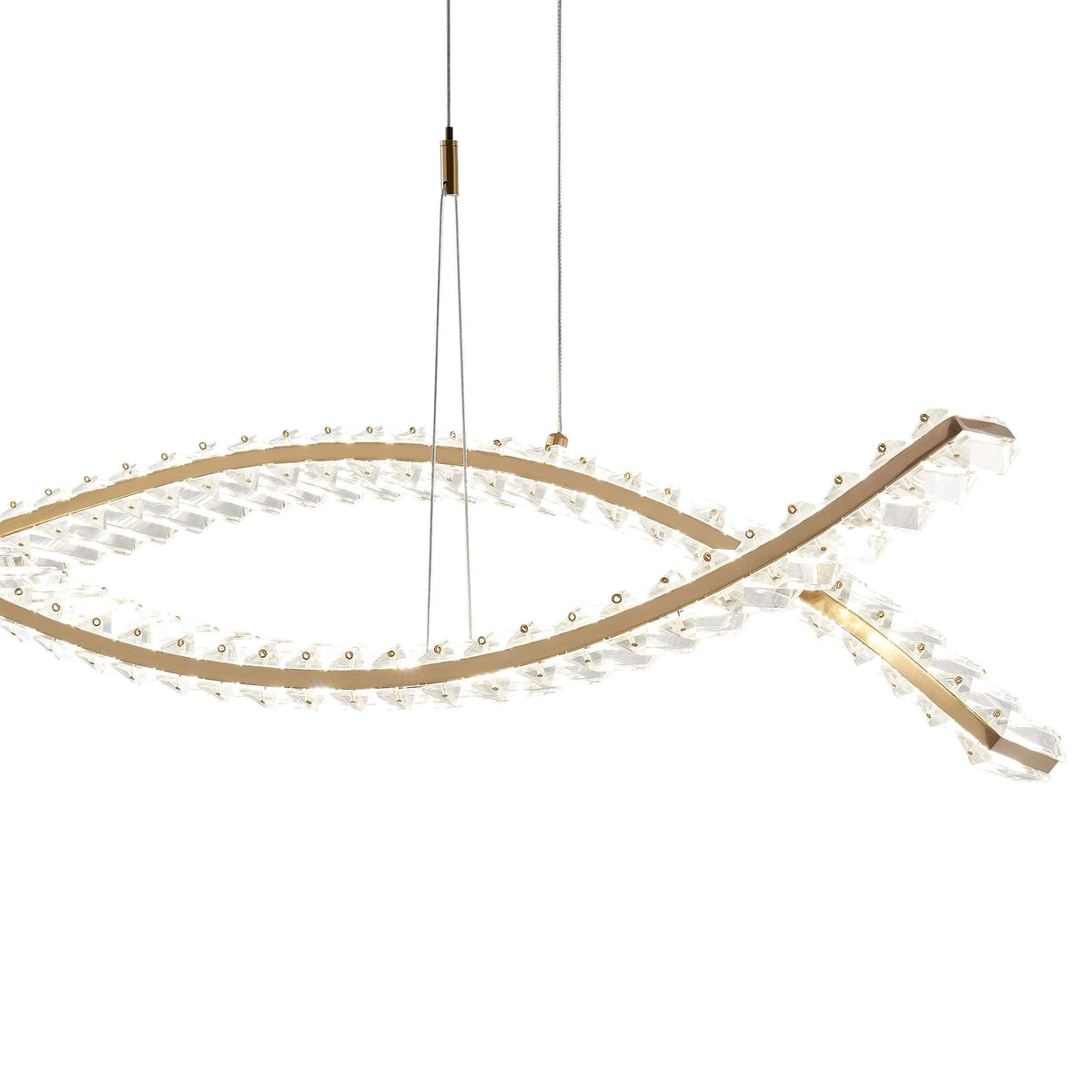 Charlotte Brushed Gold Chandelier / 40-Watt / Integrated Led