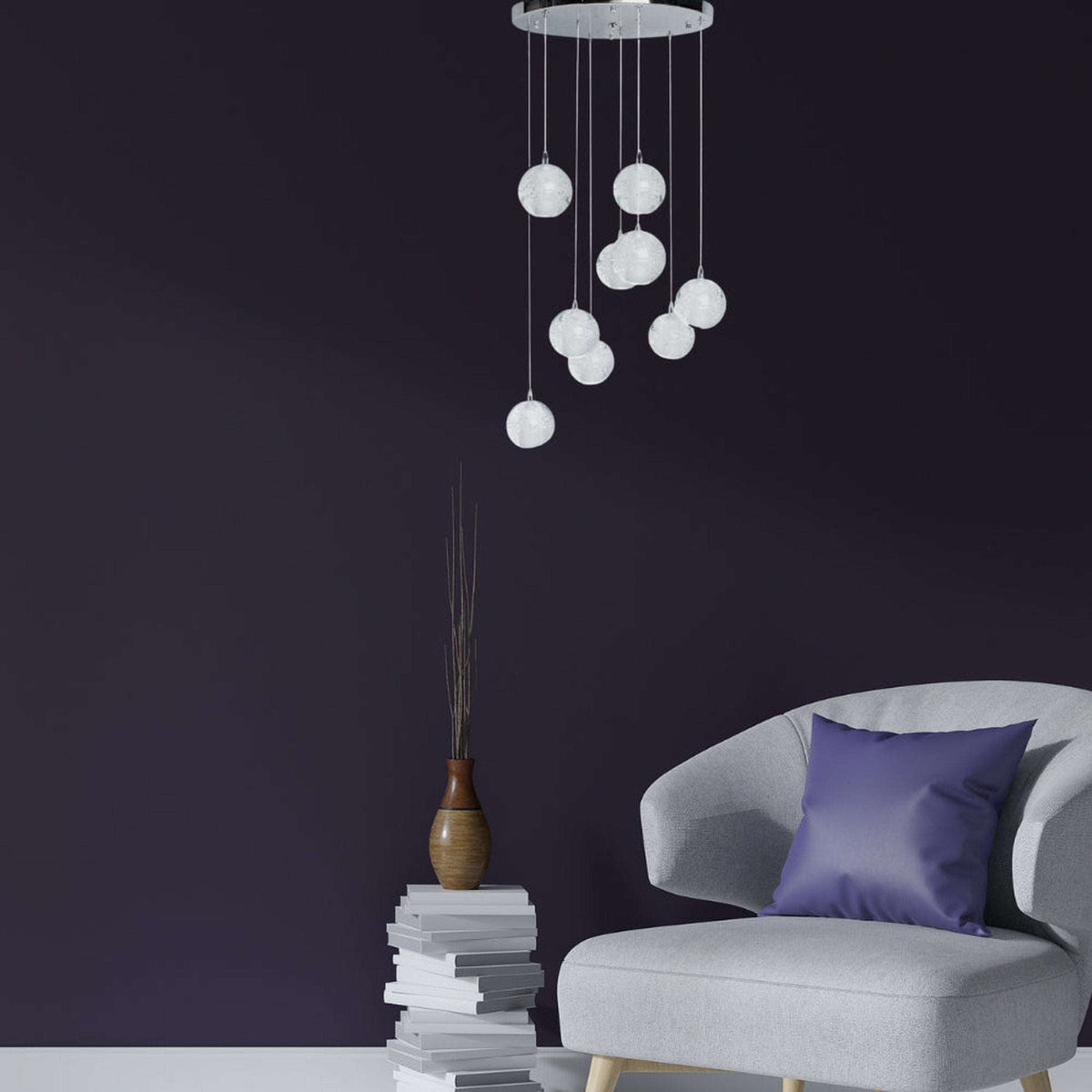 Crystal Spheres Chandelier / High Ceiling Hanging Lights