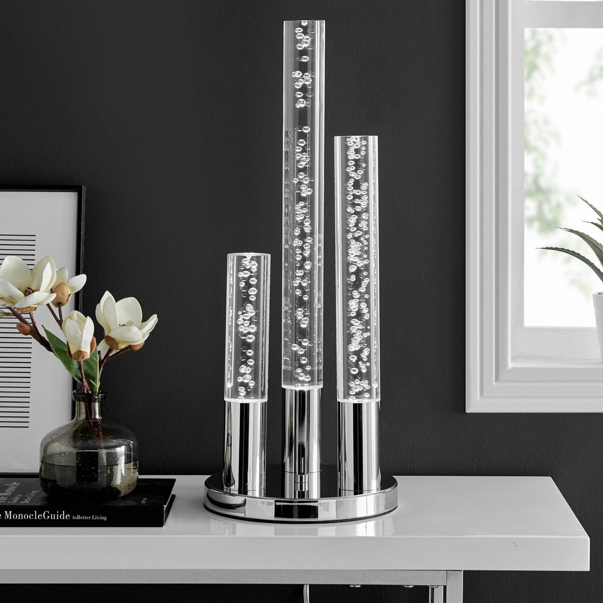 Finesse Decor Acrylic Cylinders Table Lamp / 3 Light