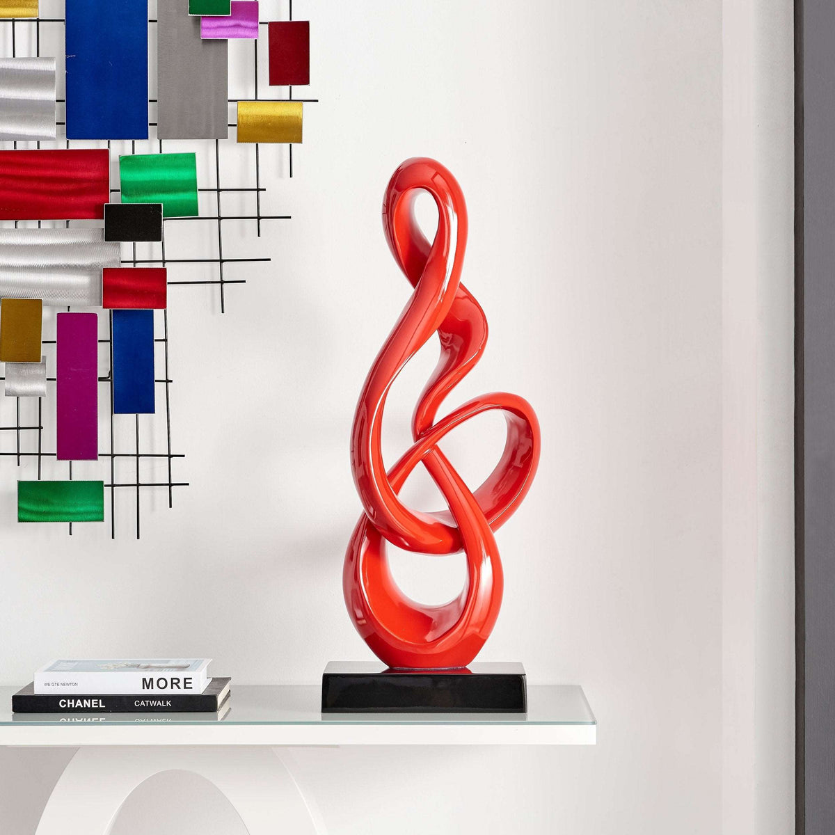 Antilia Treble Abstract Sculpture / Large Red / Moden Tabletop Decor